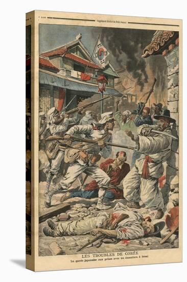 Unrest in Seoul, Korea, Illustration from 'Le Petit Journal', Supplement Illustre, 4th August 1907-French School-Stretched Canvas