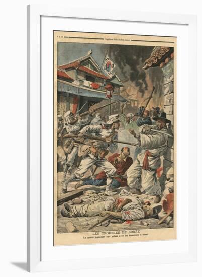 Unrest in Seoul, Korea, Illustration from 'Le Petit Journal', Supplement Illustre, 4th August 1907-French School-Framed Giclee Print