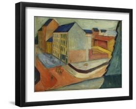 Unsere Strasse Mit Reitbahn, Bonn, 1913-Auguste Macke-Framed Giclee Print