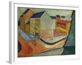 Unsere Strasse Mit Reitbahn, Bonn, 1913-Auguste Macke-Framed Giclee Print