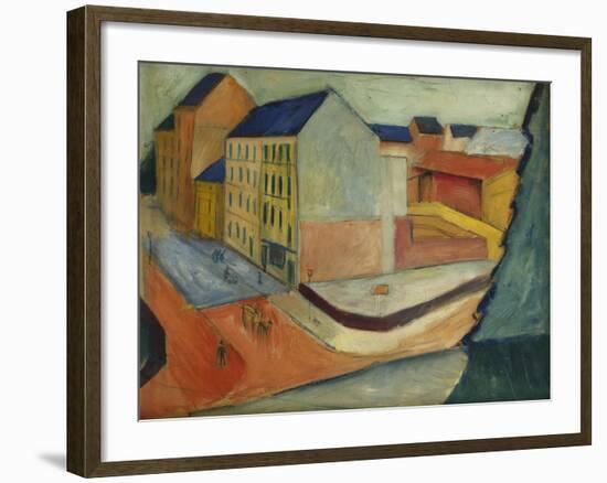 Unsere Strasse Mit Reitbahn, Bonn, 1913-Auguste Macke-Framed Giclee Print