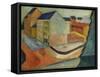 Unsere Strasse mit Reitbahn, Bonn-Auguste Macke-Framed Stretched Canvas