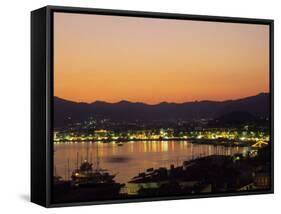 unset over Marmaris Harbor, Turquoise Coast, Turkey-Ellen Clark-Framed Stretched Canvas