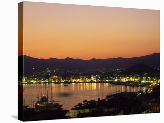 unset over Marmaris Harbor, Turquoise Coast, Turkey-Ellen Clark-Stretched Canvas