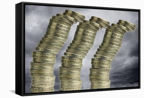 Unstable Economy, Conceptual Image-Victor De Schwanberg-Framed Stretched Canvas