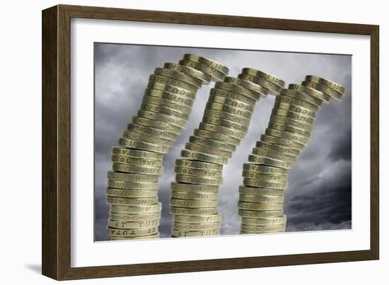 Unstable Economy, Conceptual Image-Victor De Schwanberg-Framed Photographic Print