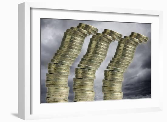 Unstable Economy, Conceptual Image-Victor De Schwanberg-Framed Photographic Print