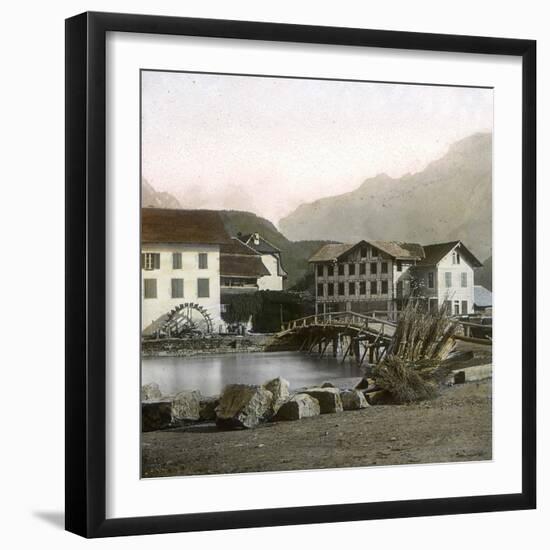 Unterseen (Switzerland), the Bridge, Circa 1865-Leon, Levy et Fils-Framed Photographic Print
