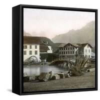 Unterseen (Switzerland), the Bridge, Circa 1865-Leon, Levy et Fils-Framed Stretched Canvas