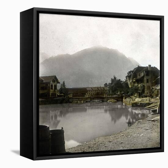 Unterssen (Switzerland), View of the Aar Massif-Leon, Levy et Fils-Framed Stretched Canvas