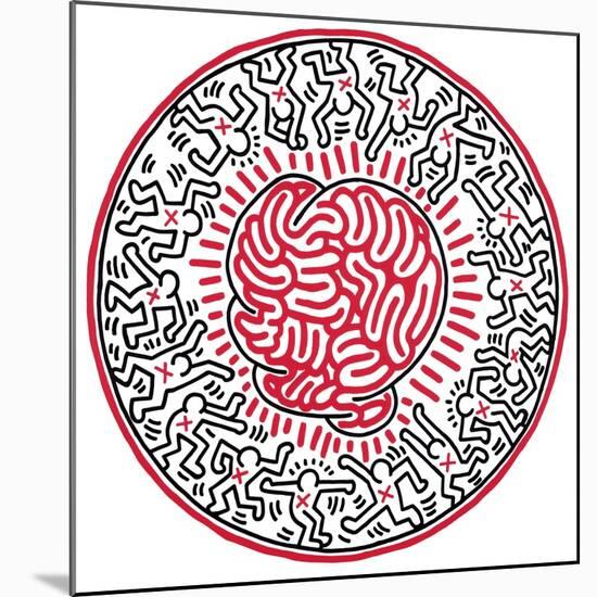 Untitled, 1985-Keith Haring-Mounted Giclee Print