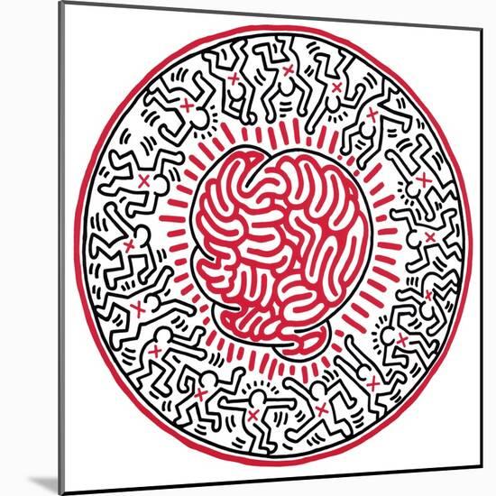 Untitled, 1985-Keith Haring-Mounted Giclee Print