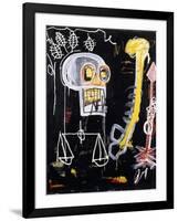 Untitled (Black Skull)-Jean-Michel Basquiat-Framed Giclee Print