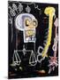 Untitled (Black Skull)-Jean-Michel Basquiat-Mounted Giclee Print