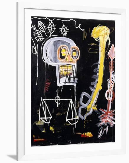 Untitled (Black Skull)-Jean-Michel Basquiat-Framed Giclee Print