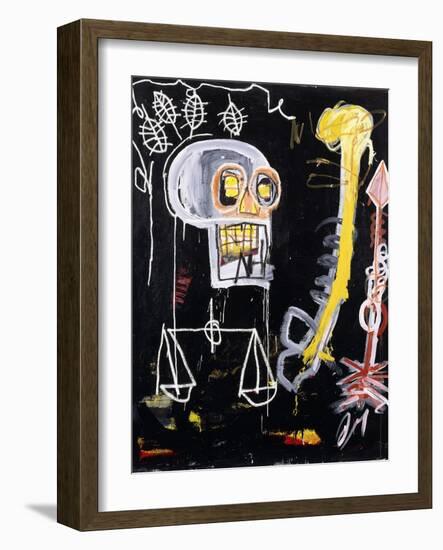 Untitled (Black Skull)-Jean-Michel Basquiat-Framed Giclee Print