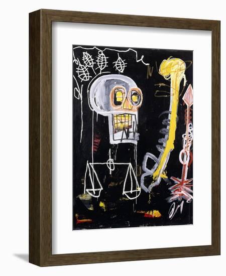 Untitled (Black Skull)-Jean-Michel Basquiat-Framed Giclee Print