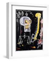 Untitled (Black Skull)-Jean-Michel Basquiat-Framed Giclee Print