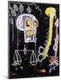 Untitled (Black Skull)-Jean-Michel Basquiat-Mounted Giclee Print