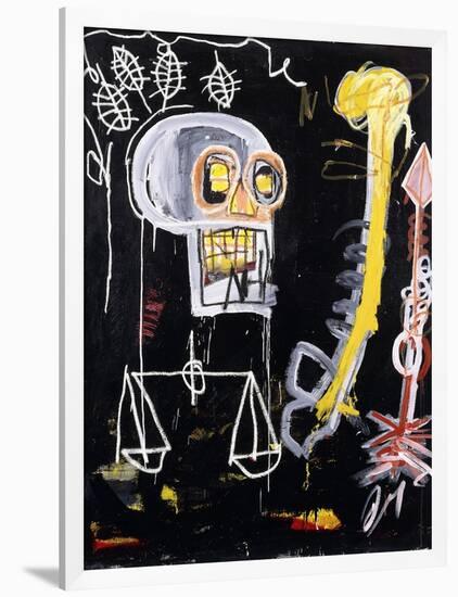 Untitled (Black Skull)-Jean-Michel Basquiat-Framed Giclee Print