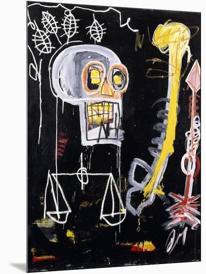 Untitled (Black Skull)-Jean-Michel Basquiat-Mounted Giclee Print