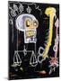 Untitled (Black Skull)-Jean-Michel Basquiat-Mounted Premium Giclee Print