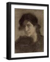 Untitled, C. 1890 (Charcoal on Paper)-Eugene Carriere-Framed Giclee Print