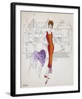 Untitled (Female Fashion Figure), c. 1959-Andy Warhol-Framed Art Print