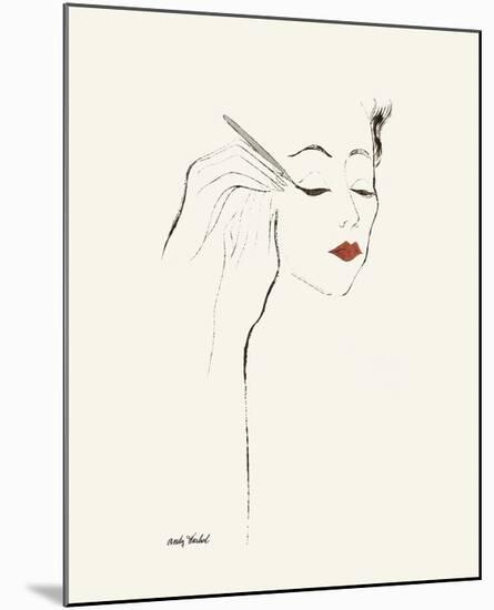 Untitled (Female Head and Hands Applying Eyeliner), c. 1955-Andy Warhol-Mounted Art Print