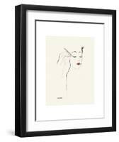 Untitled (Female Head and Hands Applying Eyeliner), c. 1955-Andy Warhol-Framed Art Print