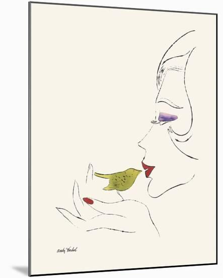 Untitled (Female Head), c. 1958-Andy Warhol-Mounted Giclee Print