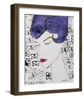 Untitled (Female Head with Stamps), c. 1959-Andy Warhol-Framed Art Print