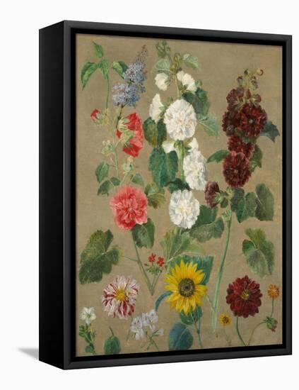 Untitled (Flowers)-Eugene Delacroix-Framed Stretched Canvas