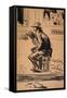 Untitled - Man Seated on a Fire Hydrant-George Luks-Framed Stretched Canvas