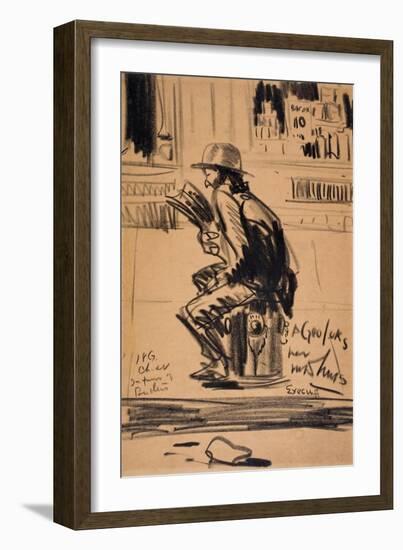 Untitled - Man Seated on a Fire Hydrant-George Luks-Framed Giclee Print