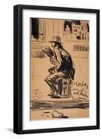 Untitled - Man Seated on a Fire Hydrant-George Luks-Framed Giclee Print