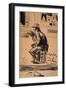 Untitled - Man Seated on a Fire Hydrant-George Luks-Framed Giclee Print