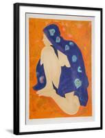 Untitled - Nude in Purple Robe-Alain Bonnefoit-Framed Collectable Print