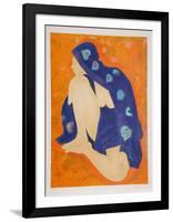 Untitled - Nude in Purple Robe-Alain Bonnefoit-Framed Collectable Print