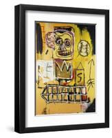 Untitled (Orange Sports Figure)-Jean-Michel Basquiat-Framed Premium Giclee Print