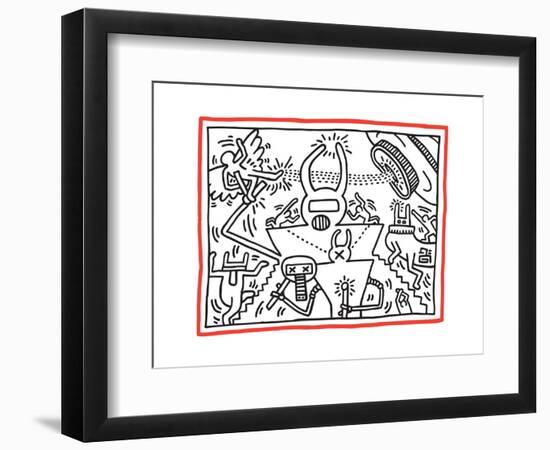 Untitled Pop Art-Keith Haring-Framed Giclee Print