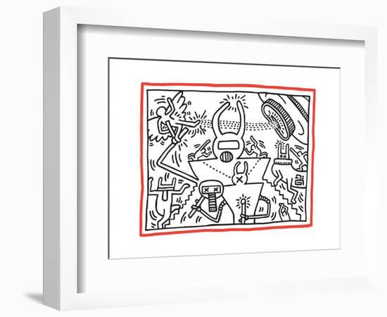 Untitled Pop Art-Keith Haring-Framed Giclee Print