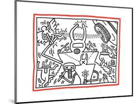 Untitled Pop Art-Keith Haring-Mounted Giclee Print