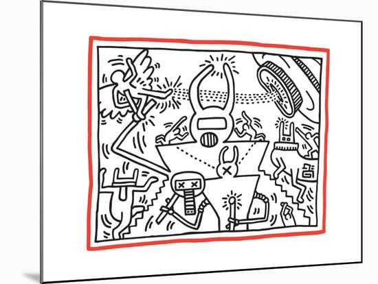 Untitled Pop Art-Keith Haring-Mounted Giclee Print