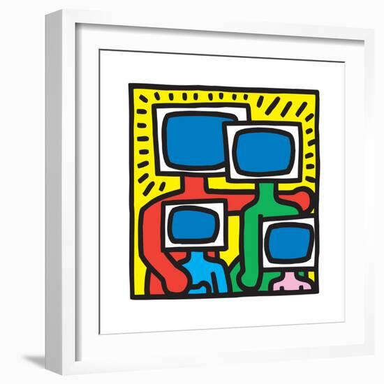 Untitled Pop Art-Keith Haring-Framed Giclee Print