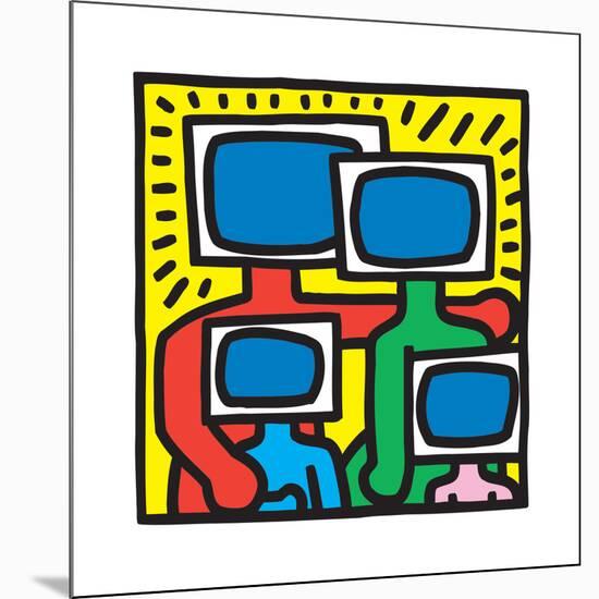 Untitled Pop Art-Keith Haring-Mounted Giclee Print