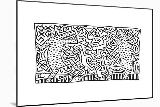 Untitled Pop Art-Keith Haring-Mounted Giclee Print