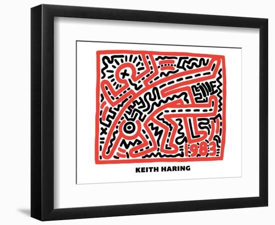 Untitled Pop Art-Keith Haring-Framed Giclee Print