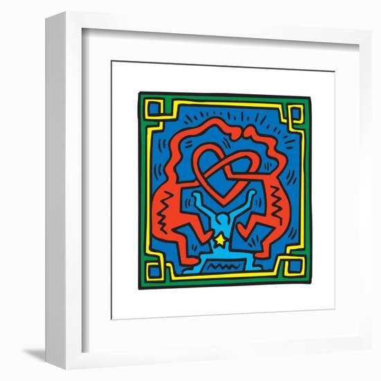 Untitled Pop Art-Keith Haring-Framed Giclee Print