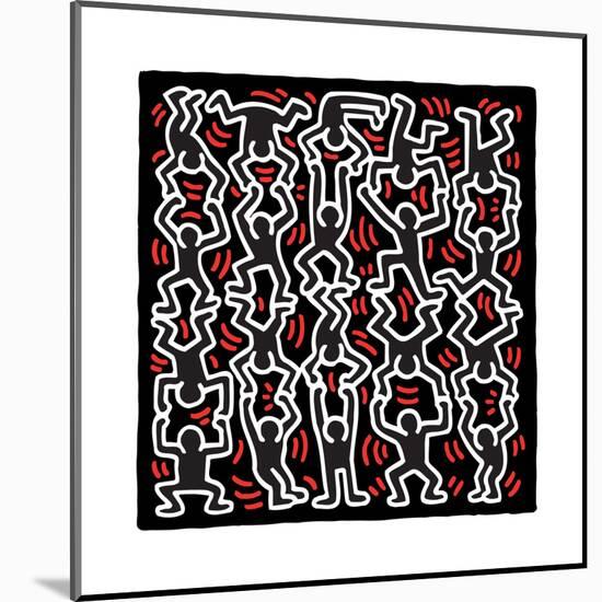 Untitled Pop Art-Keith Haring-Mounted Giclee Print